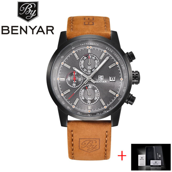 BENYAR Fashion Chronograph Sport Mens Watches Top Brand Luxury Quartz Watch Reloj Hombre 2016 Clock Male hour relogio Masculino