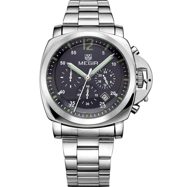 2016 new fashion military MEGIR brand design army business calendar leather men male chronograph clock sport luxury wrist watch