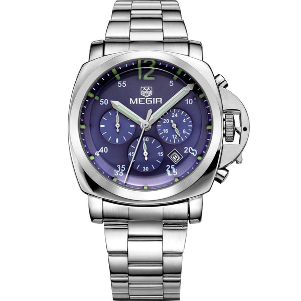 2016 new fashion military MEGIR brand design army business calendar leather men male chronograph clock sport luxury wrist watch