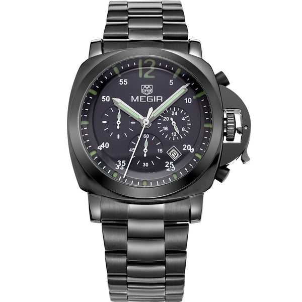 2016 new fashion military MEGIR brand design army business calendar leather men male chronograph clock sport luxury wrist watch