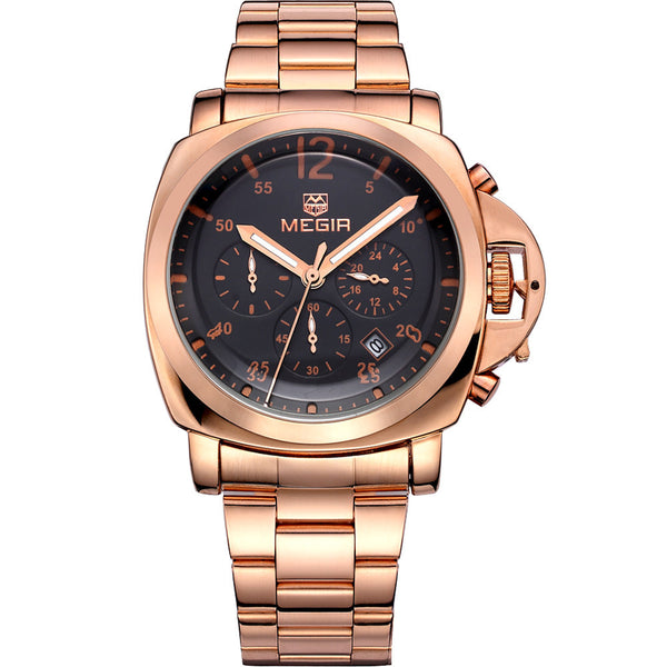 2016 new fashion military MEGIR brand design army business calendar leather men male chronograph clock sport luxury wrist watch