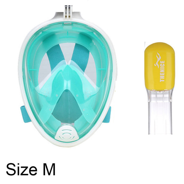 THENICE Full Face Scuba Snorkel Diving Mask Goggles  Set  Dry Snorkeing Swimming Fishing Equipment Underwater Sport