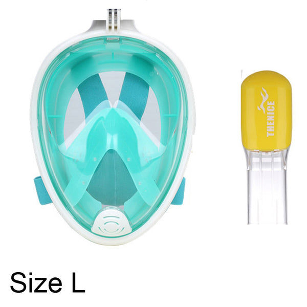THENICE Full Face Scuba Snorkel Diving Mask Goggles  Set  Dry Snorkeing Swimming Fishing Equipment Underwater Sport