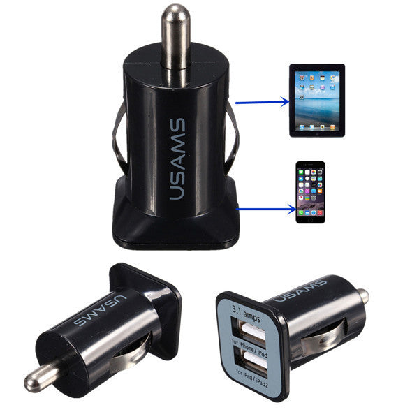3.1A Universal Dual 2 Port 12V USB Car Charger Adapter For iPhone