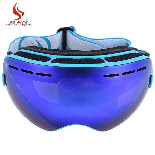 Be Nice Double Lens UV400 Anti-Fog Big Spherical Skiing Glasses Winter Sport Protective Snowboard Skiing Eyewear Goggles Glasses