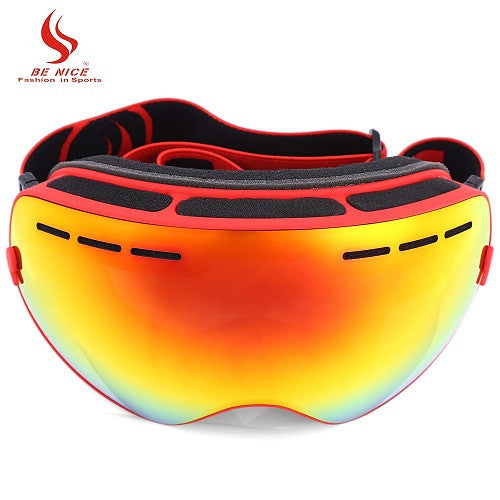 Be Nice Double Lens UV400 Anti-Fog Big Spherical Skiing Glasses Winter Sport Protective Snowboard Skiing Eyewear Goggles Glasses